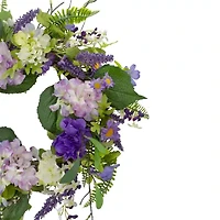 Northlight 26in Hydrangea And Foliage Floral Twig Wreath