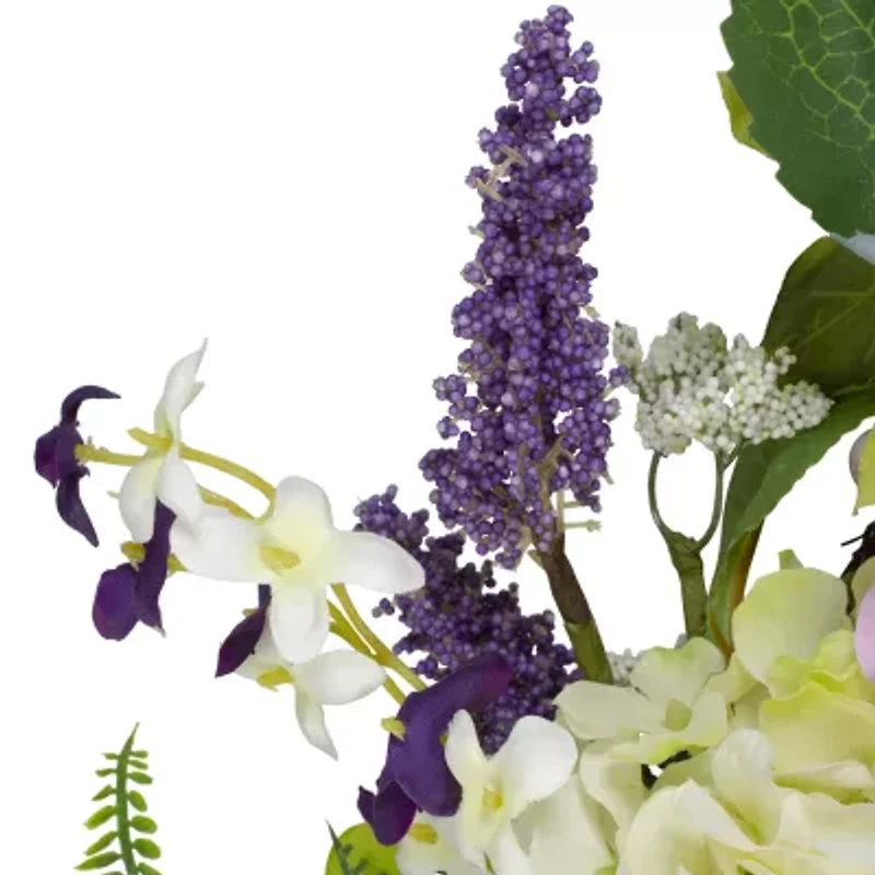 Northlight 26in Hydrangea And Foliage Floral Twig Wreath