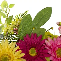Northlight 23in Chrysanthemum And Daisy Floral Wreath