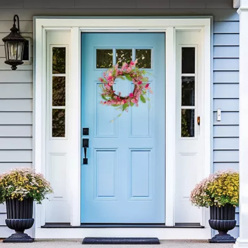 Northlight 18in Geranium And Berry Spring Floral Wreath