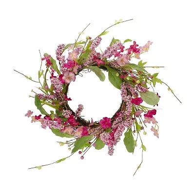 Northlight 18in Geranium And Berry Spring Floral Wreath