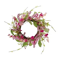 Northlight 18in Geranium And Berry Spring Floral Wreath