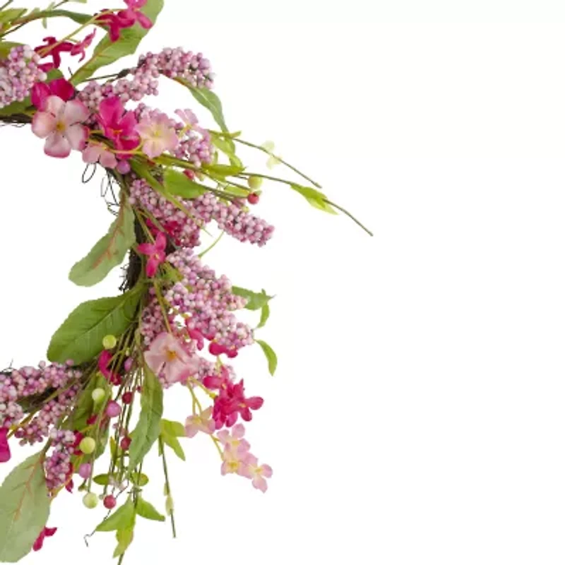 Northlight 18in Geranium And Berry Spring Floral Wreath