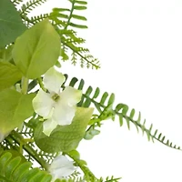 Northlight 24in Rose And Peony Fern Floral Wreath