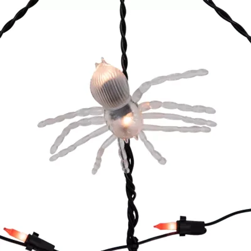Northlight 5ft Lighted Orange And Black Spider In Web Marquee Lights