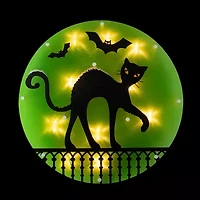 Northlight 13.75in Lighted Black Cat Silhouette Decorative Lantern