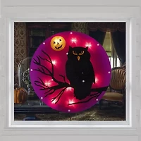 Northlight 13.75in Lighted Black Owl Silhouette Decorative Lantern