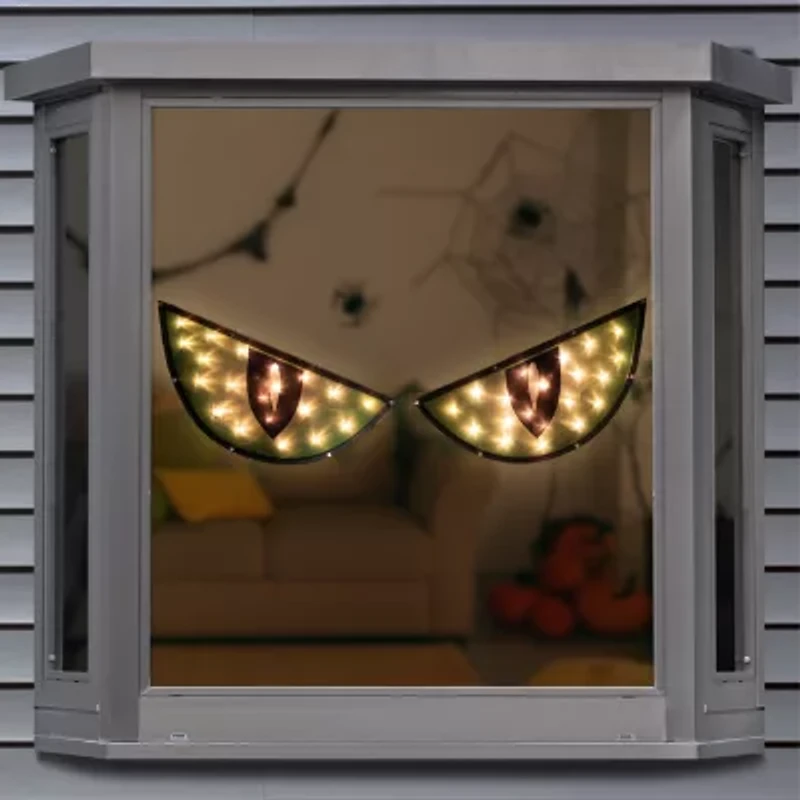 Northlight 40in Prelit Eyes Window Silhouette 2-pc. Decorative Lantern