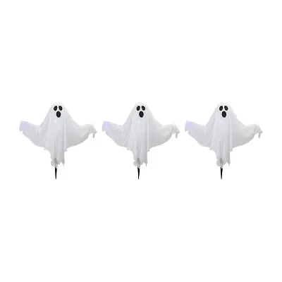 Northlight Prelit White Ghost Lawn Stakes 20 Halloween Yard Art