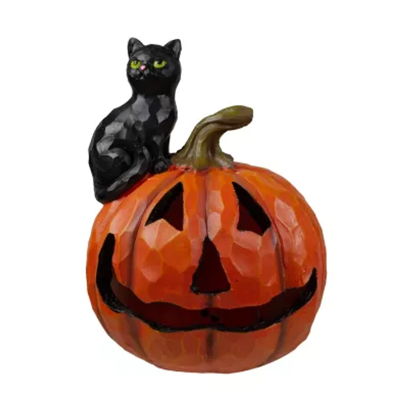Northlight Led Jack-O-Lantern And Black Cat Lighted Halloween Tabletop Decor