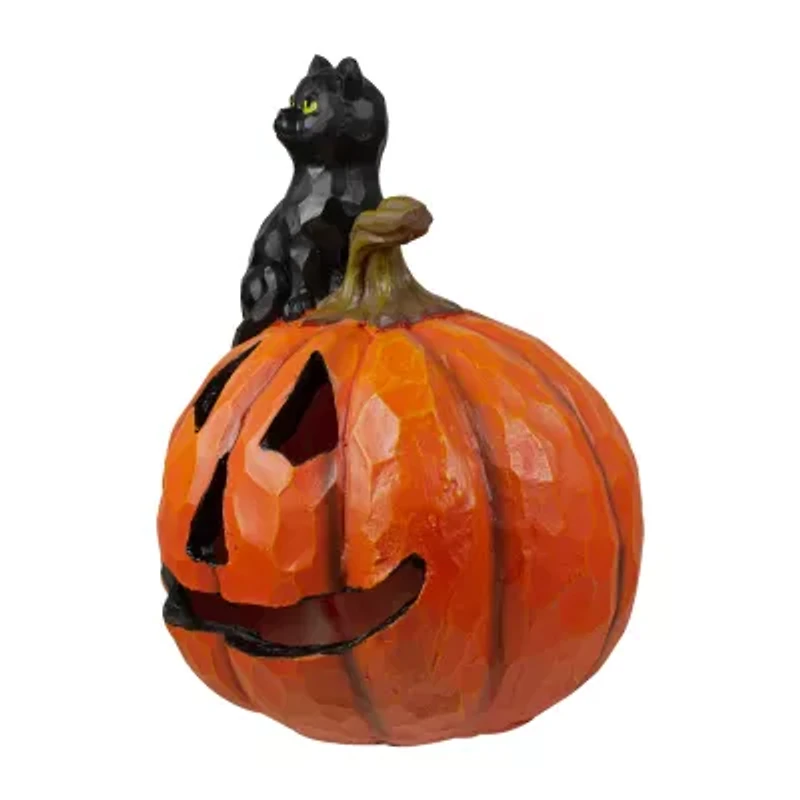 Northlight Led Jack-O-Lantern And Black Cat Lighted Halloween Tabletop Decor