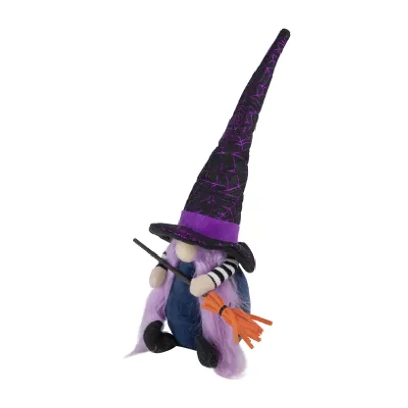 Northlight 14in Black And Purple Witch Halloween Gnome