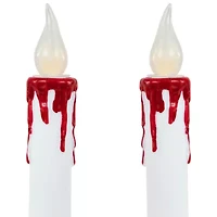 Northlight 9in Led White And Red Candles 2-pc. Lighted Halloween Tabletop Decor