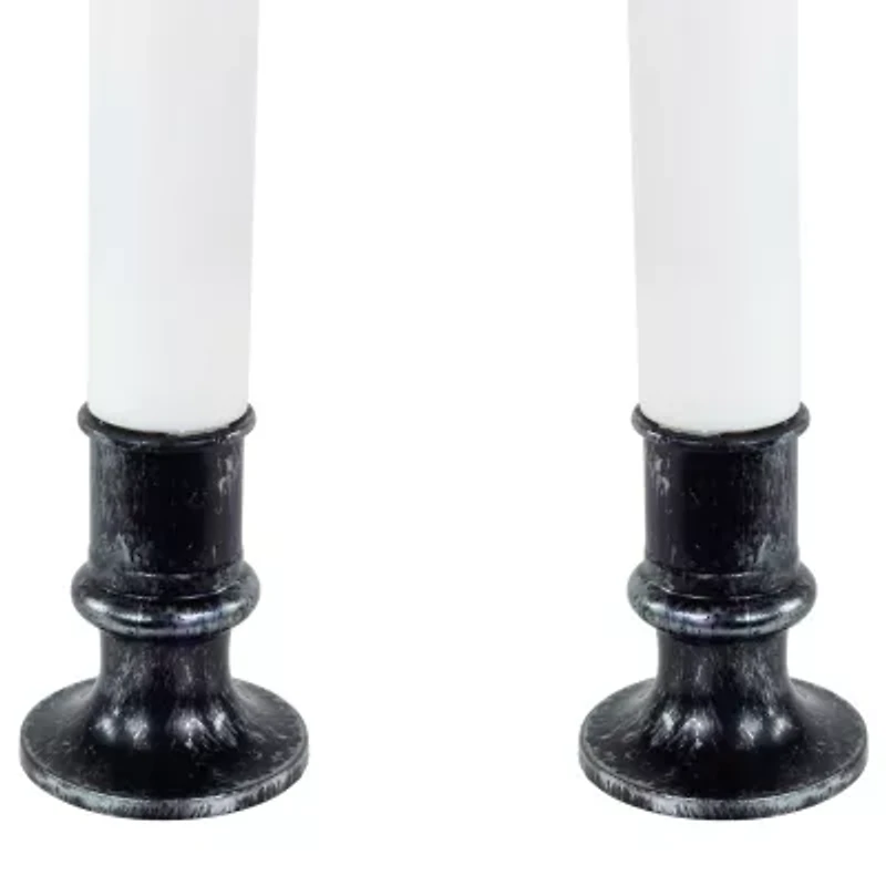 Northlight 9in Led White And Red Candles 2-pc. Lighted Halloween Tabletop Decor