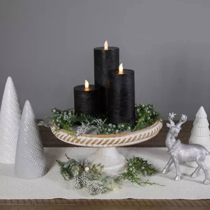 Northlight 8in Black Flickering Led 3-pc. Flameless Candle