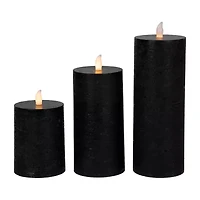 Northlight 8in Black Flickering Led 3-pc. Flameless Candle