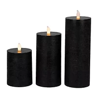 Northlight 8in Black Flickering Led 3-pc. Flameless Candle