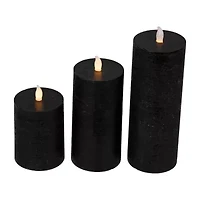 Northlight 8in Black Flickering Led 3-pc. Flameless Candle