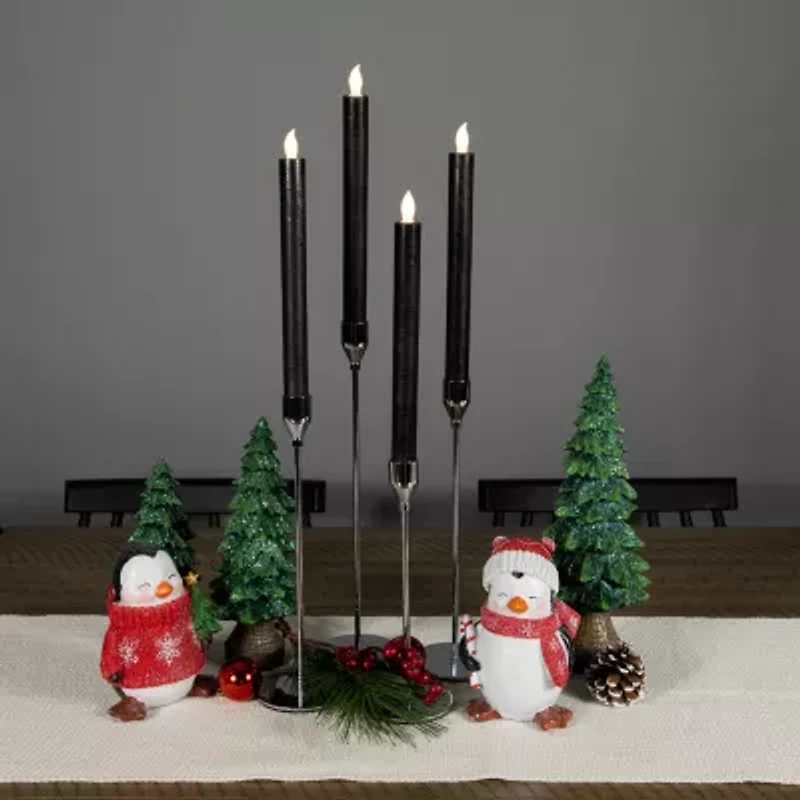 Northlight 9.5in Black Led Flickering 4-pc. Flameless Candle