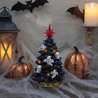 Northlight 12in Black Led Skull And Ghost Artificial Tree
