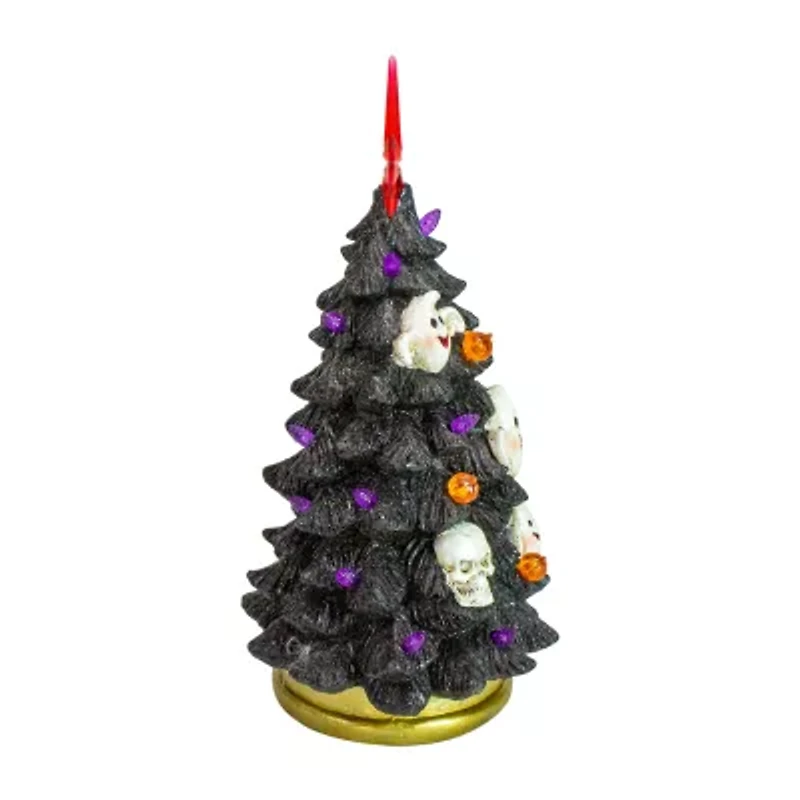 Northlight 12in Black Led Skull And Ghost Artificial Tree