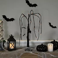 Northlight 24in Led Black Glittered Willow Artificial Tree