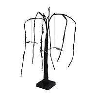 Northlight 24in Led Black Glittered Willow Artificial Tree