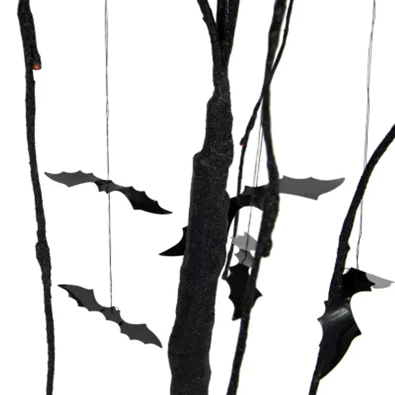 Northlight 24in Led Black Glittered Willow Artificial Tree