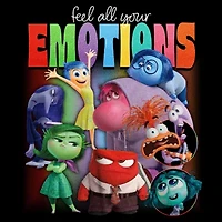 Inside Out 2 Feel Your Emotions Oversized Tee Womens Crew Neck Short Sleeve Juniors Graphic T-Shirt