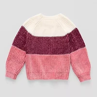 Okie Dokie Toddler & Little Girls Crew Neck Long Sleeve Pullover Sweater