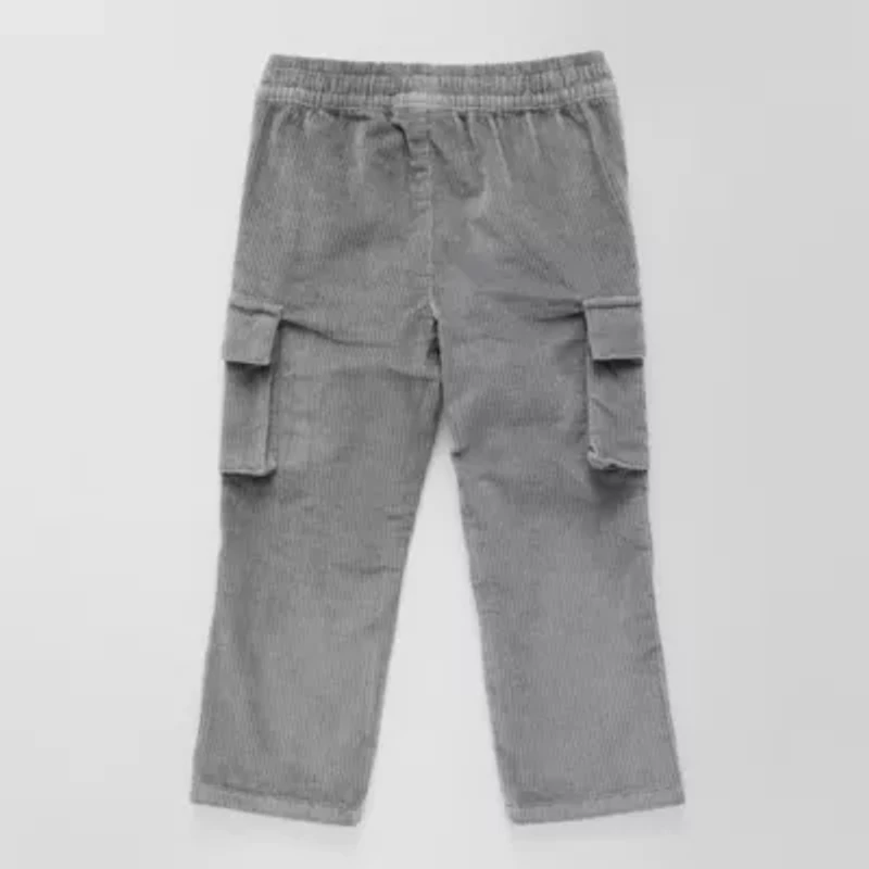 Okie Dokie Corduroy Toddler & Little Boys Mid Rise Straight Cargo Pant