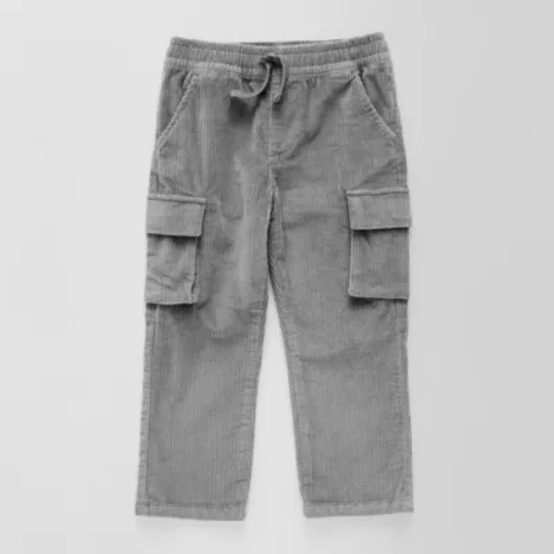 Okie Dokie Corduroy Toddler & Little Boys Mid Rise Straight Cargo Pant