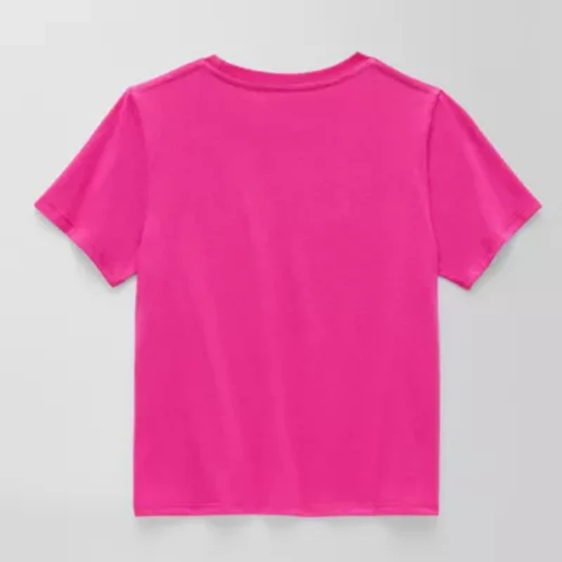 Little & Big Kid Girls Crew Neck Short Sleeve Regular Fit Barbie Graphic T-Shirt