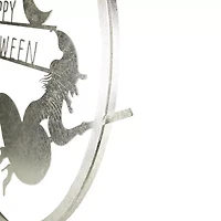 Northlight 17in Silver Flying Witch Wall Sign