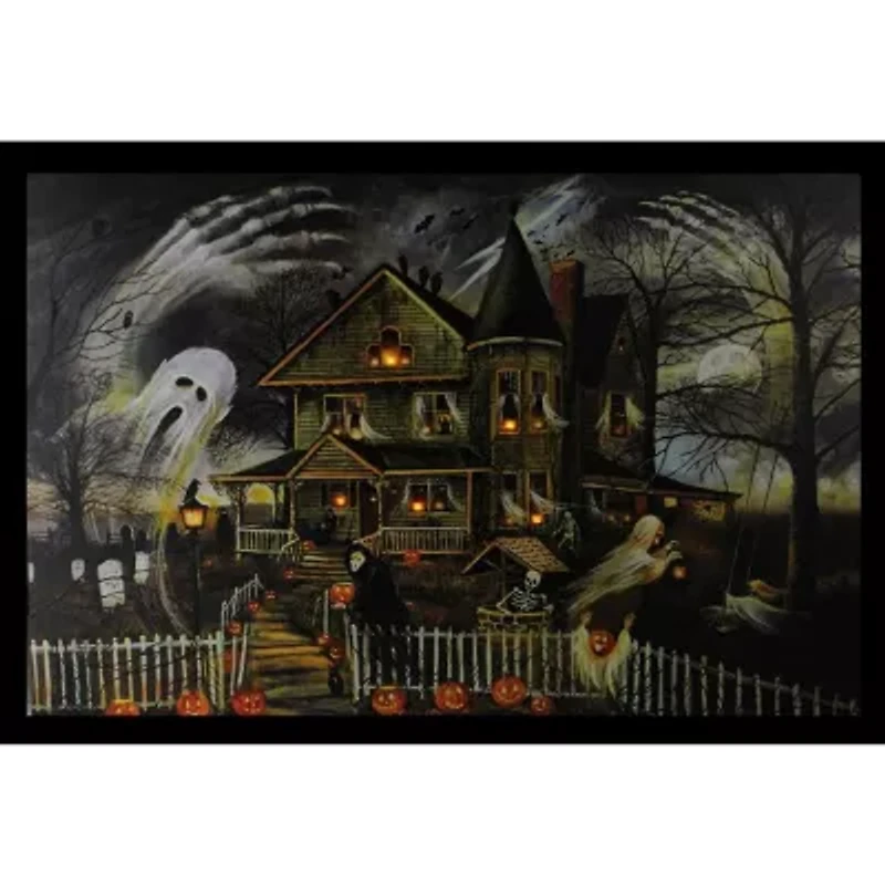 Northlight 12in X 15.75in Led Haunted House Canvas Art