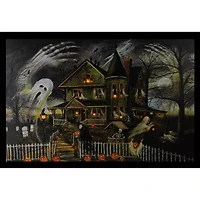 Northlight 12in X 15.75in Led Haunted House Canvas Art