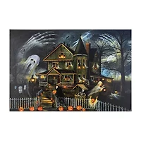 Northlight 23.5in X 16in Led Haunted House Canvas Art