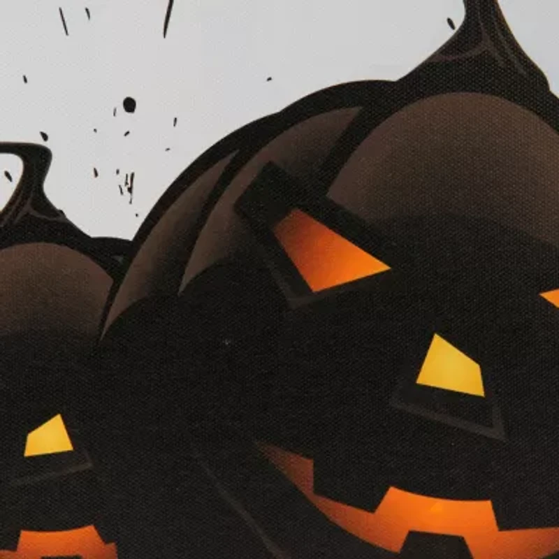 Northlight Led Jack-O-Lanterns And Bats Canvas Art