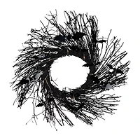 Northlight 22in Black Twig With Bats Wreath