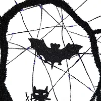 Northlight 13in Led Black Twig With Bats Wreath