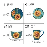 Certified International Golden Sunflowers 16-pc. Earthenware Dinnerware Set
