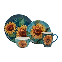 Certified International Golden Sunflowers 16-pc. Earthenware Dinnerware Set