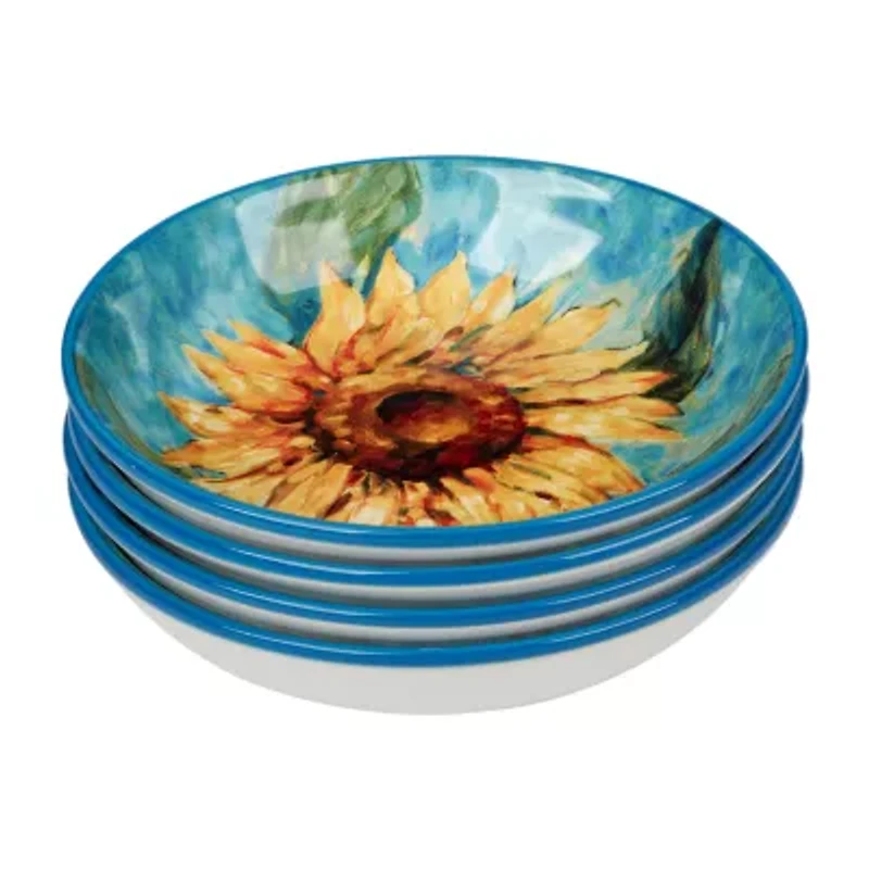 Certified International Golden Sunflowers 4-pc. Earthenware Soup Bowl