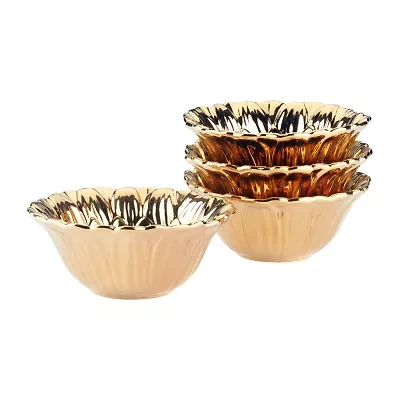 Certified International Gold Coast 4-pc. Earthenware Ice Cream Bowl