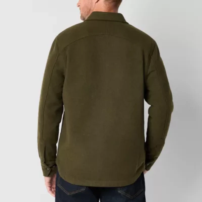 St. John's Bay Twill Mens Midweight Shirt Jacket