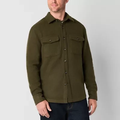 St. John's Bay Twill Mens Midweight Shirt Jacket
