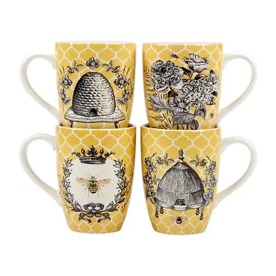 Certified International French Bees 4-pc. Coffee Mug
