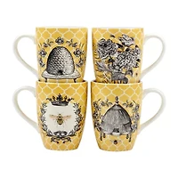 Certified International French Bees 4-pc. Coffee Mug