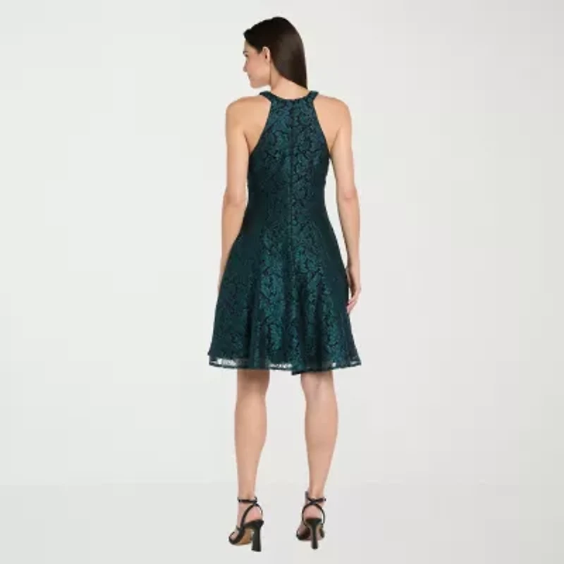 R & M Richards Womens Sleeveless Fit + Flare Dress