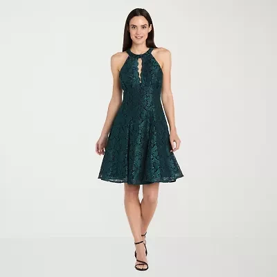 R & M Richards Womens Sleeveless Fit + Flare Dress